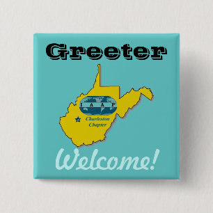 Badge Carré 5 Cm Insigne d'IAAP Greeter