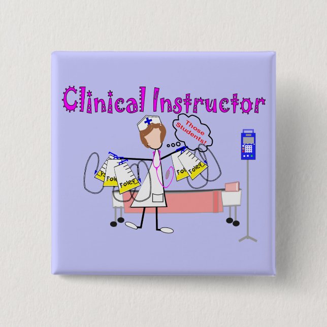 Badge Carré 5 Cm Instructeur clinique cadeaux de "ces étudiants" (Devant)