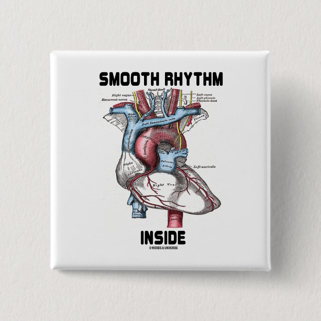 Badge Carré 5 Cm Intérieur doux de rythme (coeur anatomique (Devant)