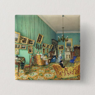 Badge Carré 5 Cm Intérieur d'un salon, 1847
