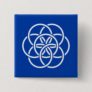 Badge Carré 5 Cm International Flag of Planet Earth