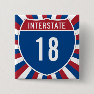 Badge Carré 5 Cm Interstate 18