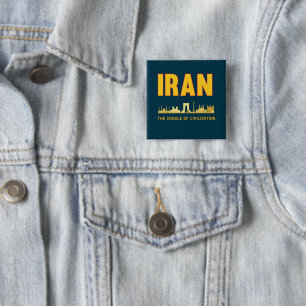 Badge Carré 5 Cm Iran Pride Iran Persia Berceau de la civilisation