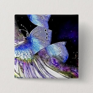 Badge Carré 5 Cm Iridescence, bouton