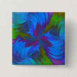 Badge Carré 5 Cm Iris en bleu