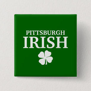 Badge Carré 5 Cm IRLANDAIS de PITTSBURGH fier ! Le jour de St