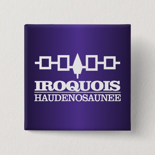 Badge Carré 5 Cm Iroquois (Haudenosaunee) (Devant)