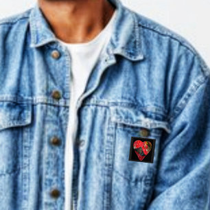 Badge Carré 5 Cm Irregular Heart