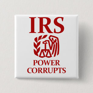Badge Carré 5 Cm IRS : La puissance corrompt