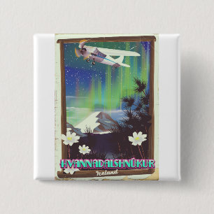 Badge Carré 5 Cm islande Hvannadalshnúkur