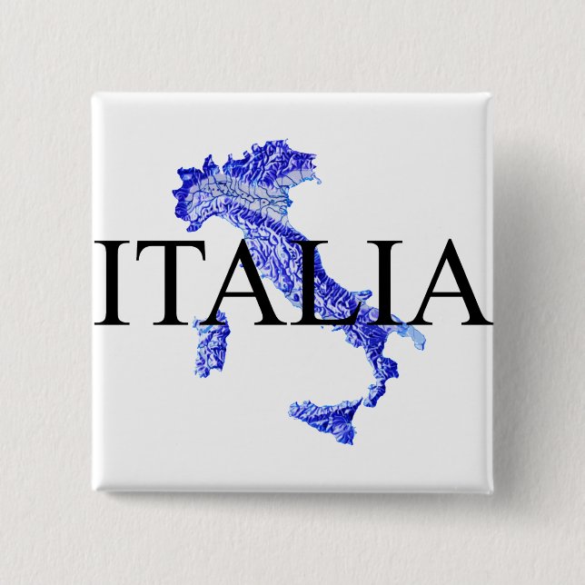 Badge Carré 5 Cm Italie (Devant)