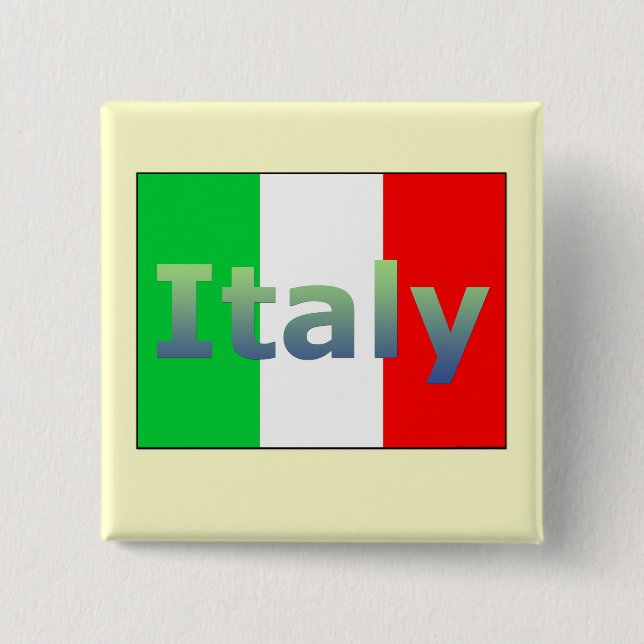 Badge Carré 5 Cm Italie (Devant)