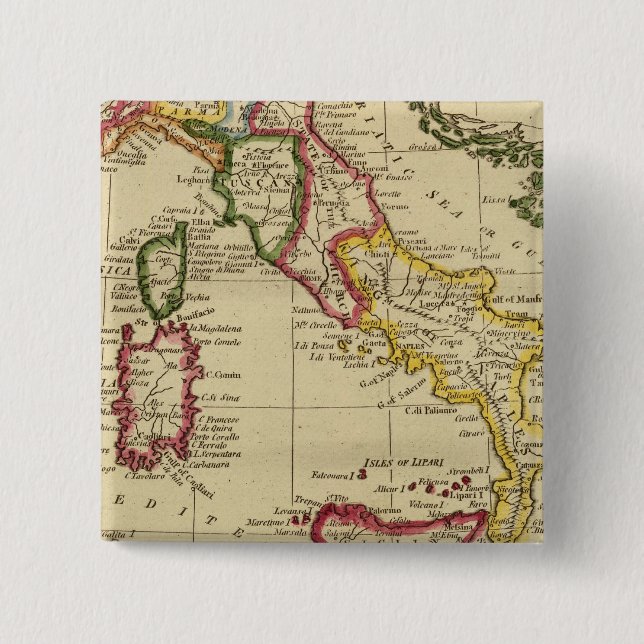 Badge Carré 5 Cm Italie 3 (Devant)