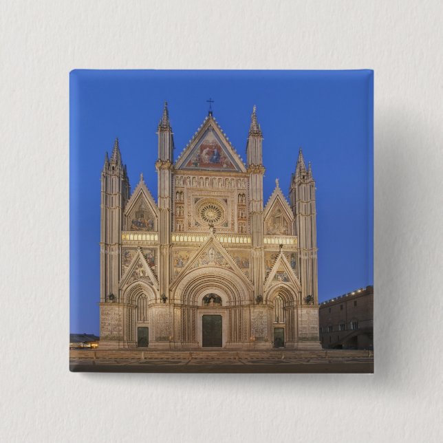 Badge Carré 5 Cm Italie, Ombrie, Orvieto, Cathédrale d'Orvieto (Devant)