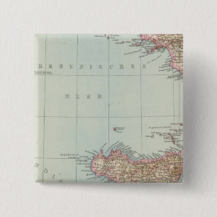 Badge Carré 5 Cm Italien sudliche Halfte, carte de l'Italie du Sud