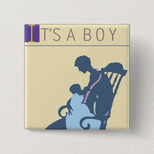 Badge Carré 5 Cm <It's a Boy> par Steve Collier