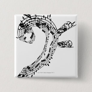 Badge Carré 5 Cm J.S.Bach's Cello Suite