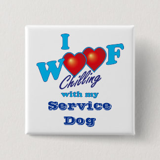 Badge Carré 5 Cm J'aboie le chien de service