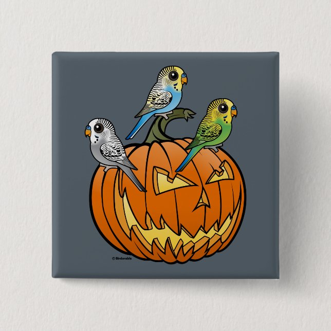 Badge Carré 5 Cm Jack O'Budgies (Devant)