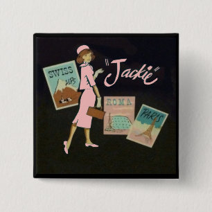 Badge Carré 5 Cm Jackie Kennedy