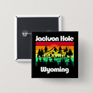 Badge Carré 5 Cm Jackson Hole Wyoming