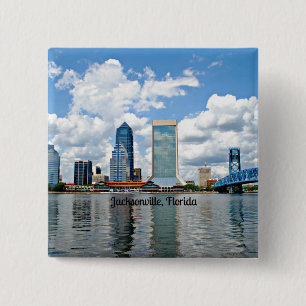 Badge Carré 5 Cm Jacksonville, Floride, paysage urbain photo