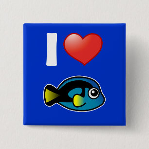 Badge Carré 5 Cm J'adore Blue Tang