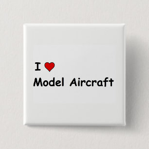 Badge Carré 5 Cm J'adore les maquettes d'avions