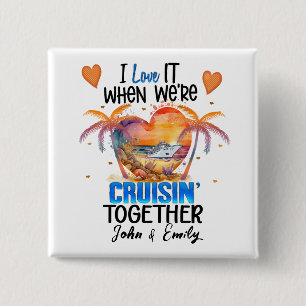 Badge Carré 5 Cm J'adore quand on croise ensemble