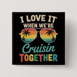 Badge Carré 5 Cm J'adore quand on fait une croisière ensemble batea