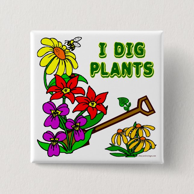 Badge Carré 5 Cm J'Ai Creg Plante Gardener Dit (Devant)