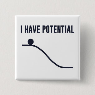 Badge Carré 5 Cm J'Ai De L'Énergie Potentielle