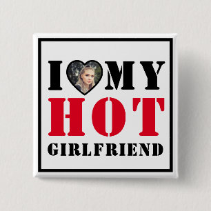 Badge Carré 5 Cm J'Aime Chaud Ma Petite Amie