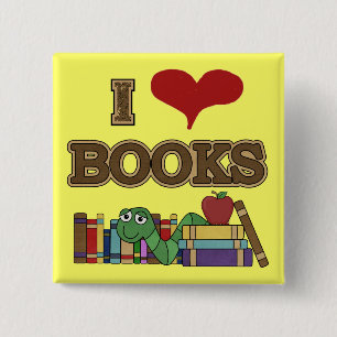 Badge Carré 5 Cm J'aime des livres