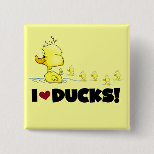 Badge Carré 5 Cm J'aime des T-shirts et des cadeaux de canards