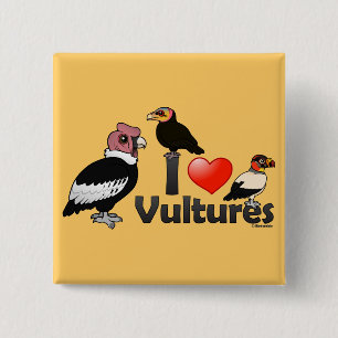 Badge Carré 5 Cm J'aime des vautours (Amérique du Sud)