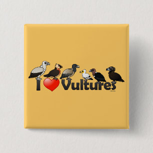 Badge Carré 5 Cm J'aime des vautours (l'Eurasie)