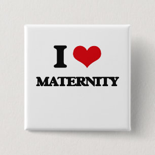 Badge Carré 5 Cm J'aime la maternité