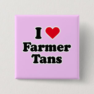Badge Carré 5 Cm J'aime l'agriculteur se bronze