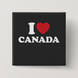 Badge Carré 5 Cm J'aime le Canada