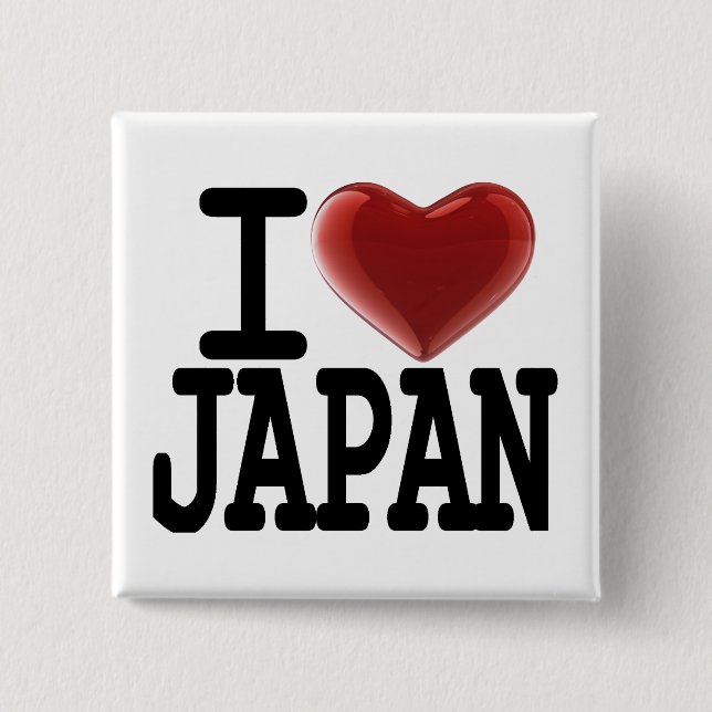 Badge Carré 5 Cm J'aime le JAPON (Devant)