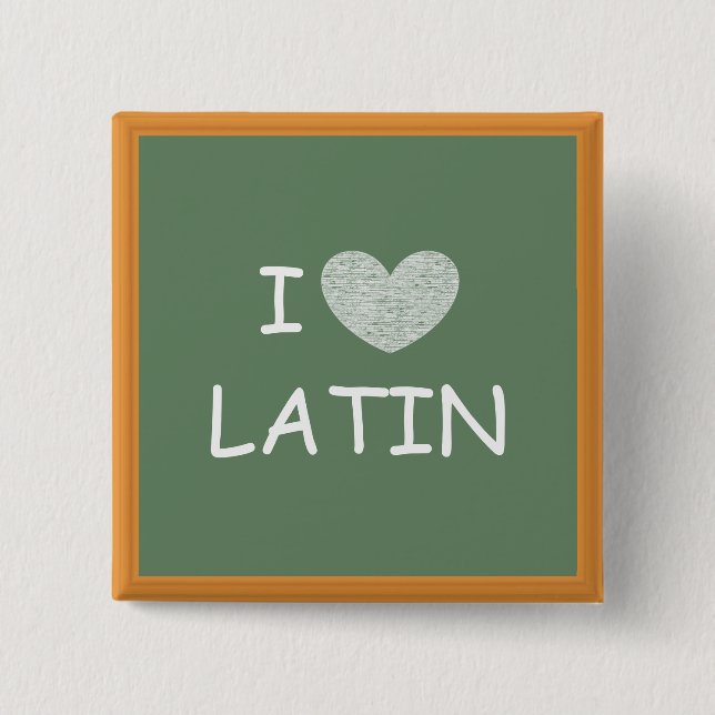 Badge Carré 5 Cm J'aime le latin (Devant)