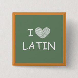 Badge Carré 5 Cm J'aime le latin
