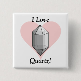 Badge Carré 5 Cm J'aime le quartz !