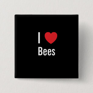 Badge Carré 5 Cm J'aime les abeilles