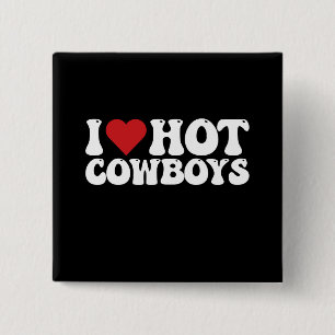 Badge Carré 5 Cm J'Aime Les Chauds Cowboys