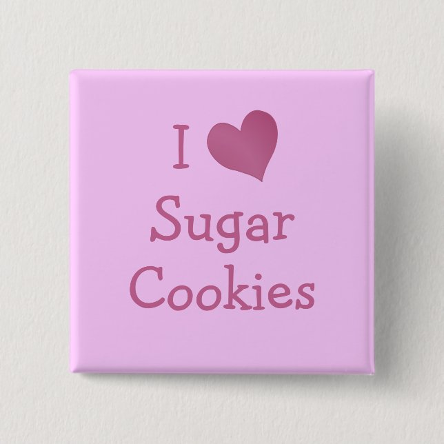 Badge Carré 5 Cm J'aime les cookies de sucre (Devant)