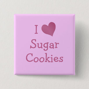 Badge Carré 5 Cm J'aime les cookies de sucre