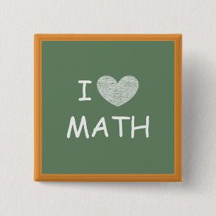 Badge Carré 5 Cm J'aime les maths