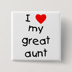 Badge Carré 5 Cm J'Aime Ma Grande Tante
